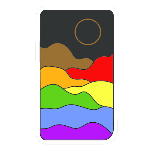 Groovy Pride Flag Landscapes: Pride Flag Die Cut Sticker
