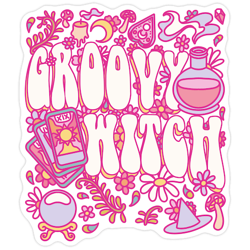 Groovy Witch Die Cut Sticker