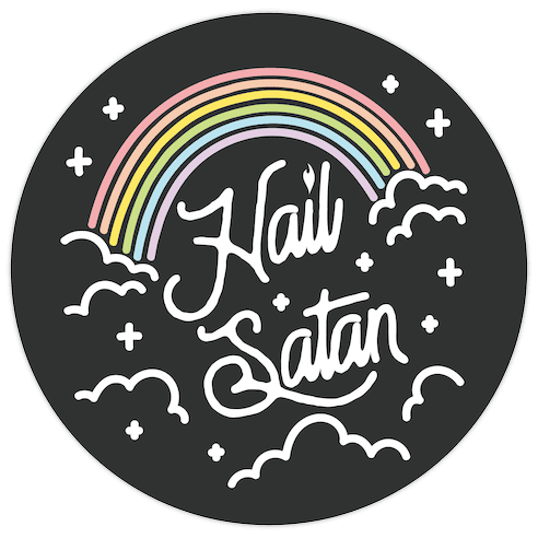 Hail Satan Rainbow Die Cut Sticker
