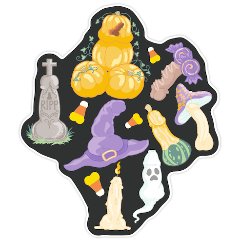 Halloween Peens Pattern Die Cut Sticker