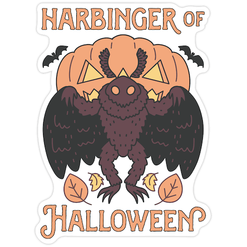 Harbinger of Halloween Mothman Die Cut Sticker