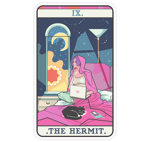 Hermit Tarot Card Die Cut Sticker