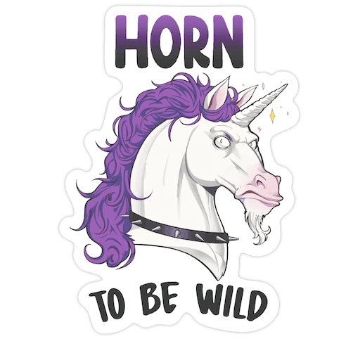 Horn To Be Wild Die Cut Sticker