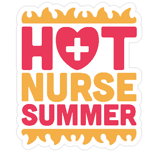 Hot Nurse Summer Parody Die Cut Sticker