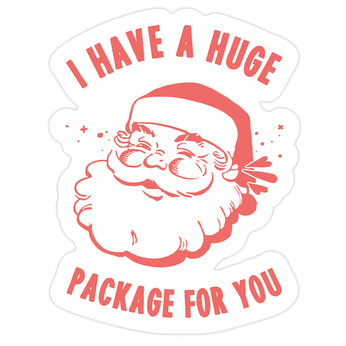 I Have A Huge Package For You Santa Die Cut Sticker