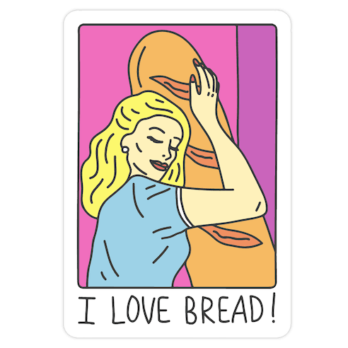 I Love Bread Die Cut Sticker