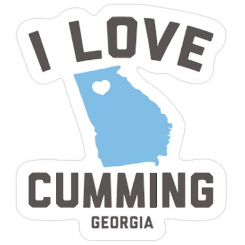 I Love Cumming Georgia Die Cut Sticker