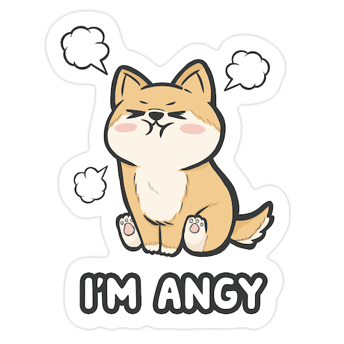 I'm Angy Shiba Inu Die Cut Sticker