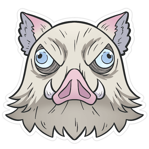 Inosuke Mad Boar Die Cut Sticker