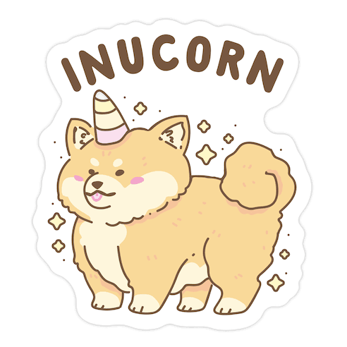 Inucorn (Kawaii Shiba Inu Unicorn) Die Cut Sticker