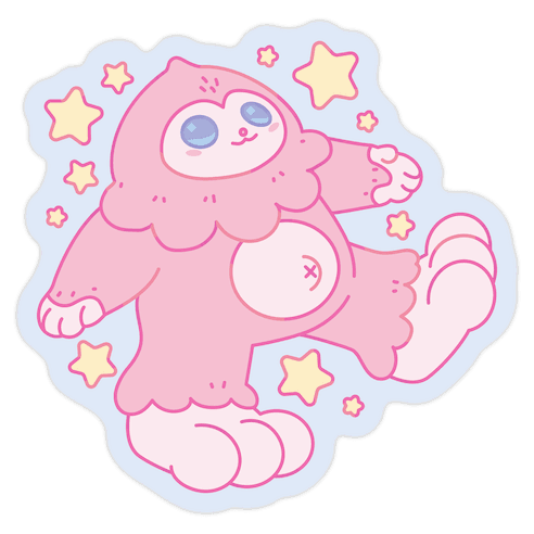 Kawaii Bigfoot Die Cut Sticker