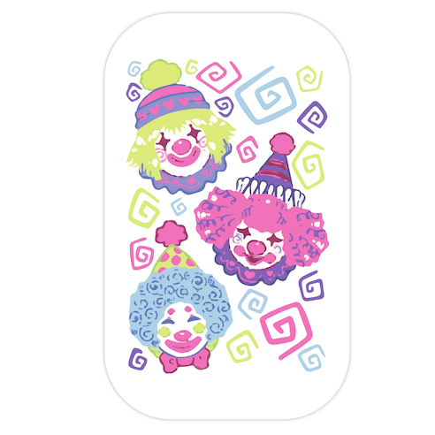 Kawaii Clowns Die Cut Sticker