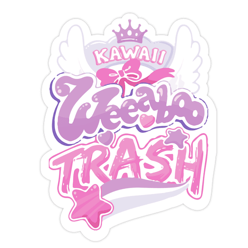 Kawaii Weeaboo Trash Anime Logo Die Cut Sticker