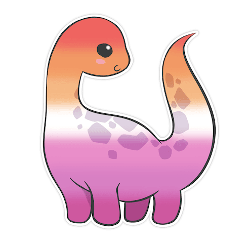 Lesbian-Dino Die Cut Sticker