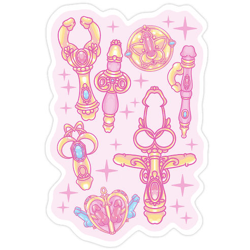 Magical Girl Peens Pattern Die Cut Sticker