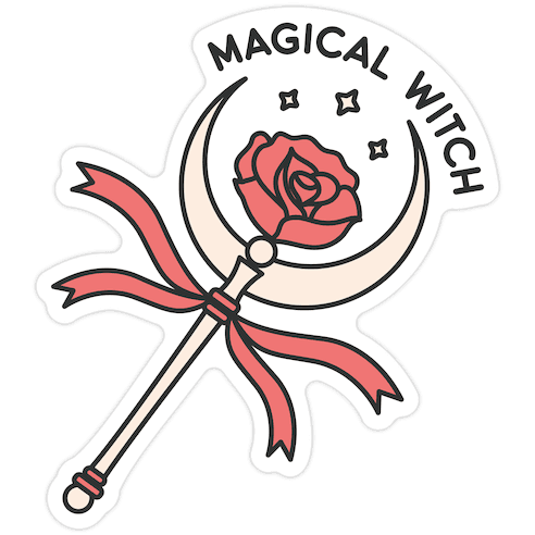 Magical Witch Wand Die Cut Sticker
