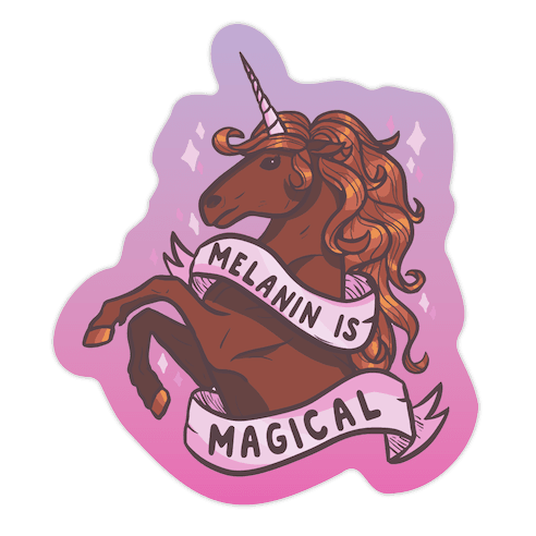 Melanin is Magical Unicorn Die Cut Sticker