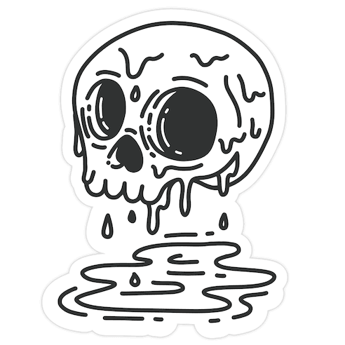 Melting Skull Die Cut Sticker