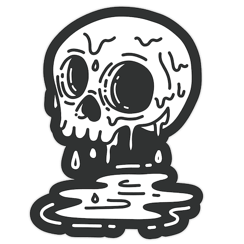Melting Skull Die Cut Sticker