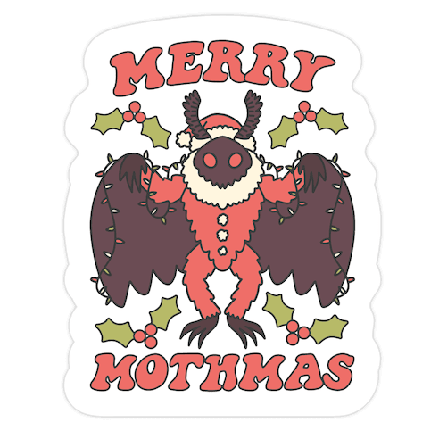 Merry Mothmas Die Cut Sticker