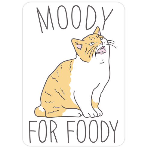 Moody For Foody Cat Die Cut Sticker