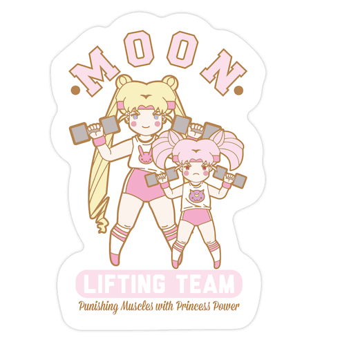 Moon Lifting Team Parody Die Cut Sticker
