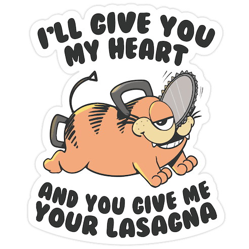 My Heart for your Lasagna Die Cut Sticker