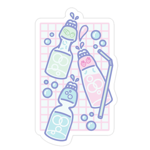 NSFW Pastel Penis Ramune Soda Bottles Die Cut Sticker