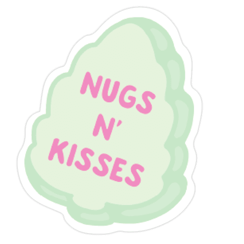 Nugs & Kisses Candy Heart Design Die Cut Sticker
