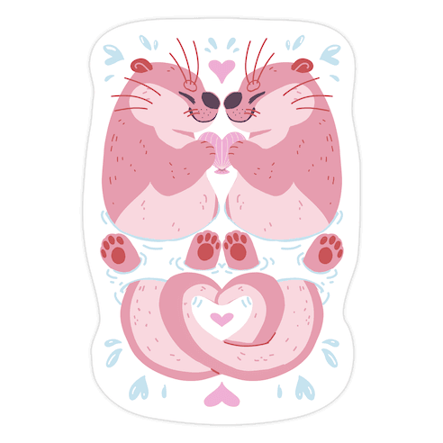 Otter Lovers Die Cut Sticker