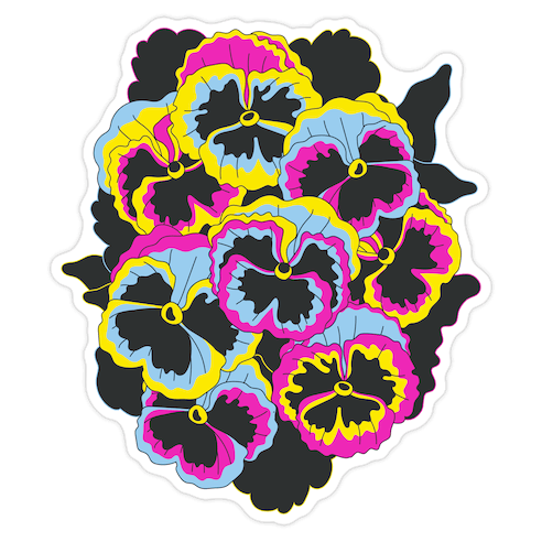 Pan-sy (Pansexual Pansies) Die Cut Sticker