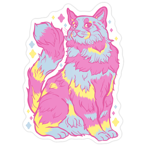 Pansexual Pride Cat Die Cut Sticker
