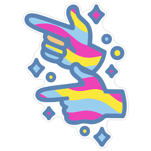 Pansexual Pride Finger Guns Die Cut Sticker