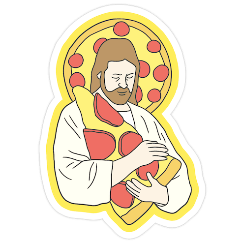 Pizza Jesus Die Cut Sticker
