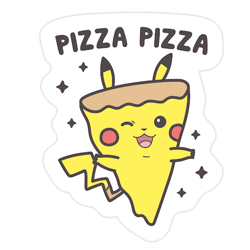 Pizza Pizza Pikachu Parody Die Cut Sticker