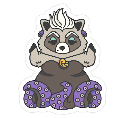 Poor Unfortunate Trash Raccoon Die Cut Sticker