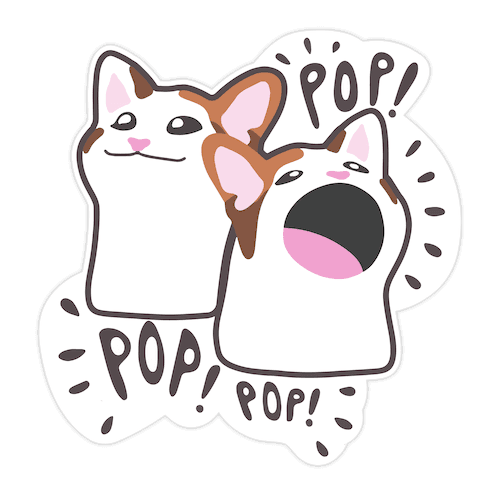Pop Cat Die Cut Sticker