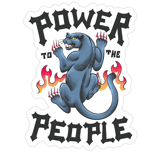 Power to the People Panther Die Cut Sticker