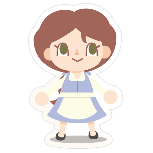 Princess Crossing Belle Parody Blue Die Cut Sticker