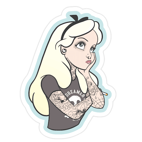 Punk Alice Parody Die Cut Sticker
