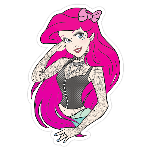 Punk Ariel Parody Die Cut Sticker