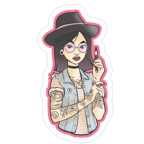 Punk Fashion Mulan Die Cut Sticker