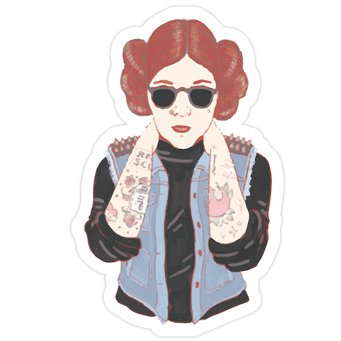 Punk Leia Parody Die Cut Sticker