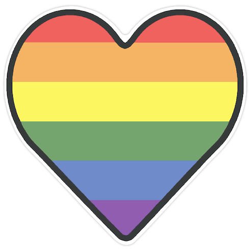 Rainbow Heart Die Cut Sticker