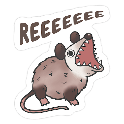 Reeeeeee Possum Die Cut Sticker
