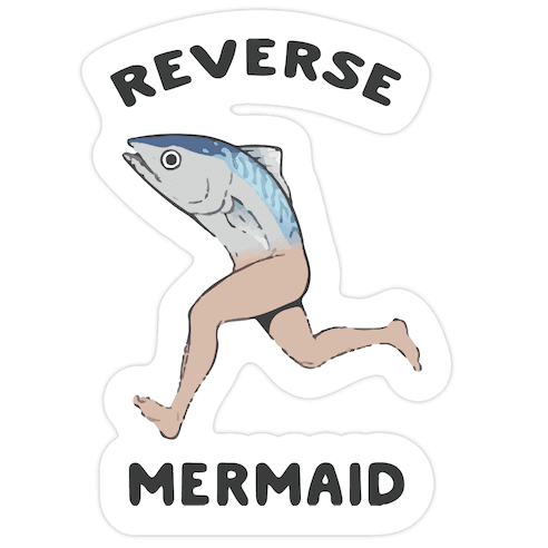 Reverse Mermaid Die Cut Sticker