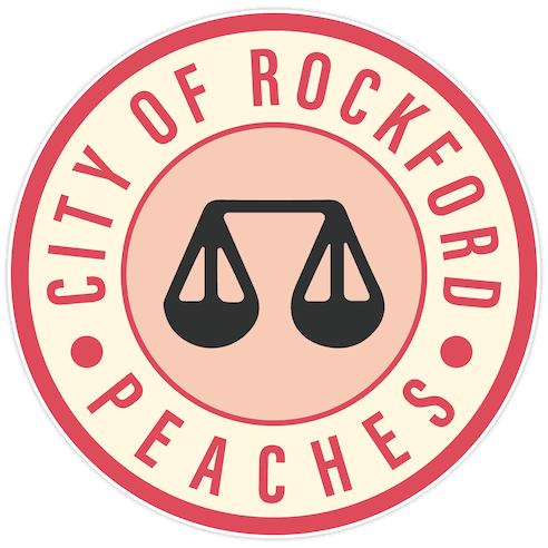 Rockford Peaches Patch Die Cut Sticker