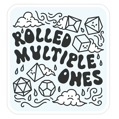Rolled Multiple Ones Die Cut Sticker