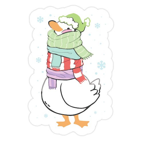 Scarf Duck Die Cut Sticker