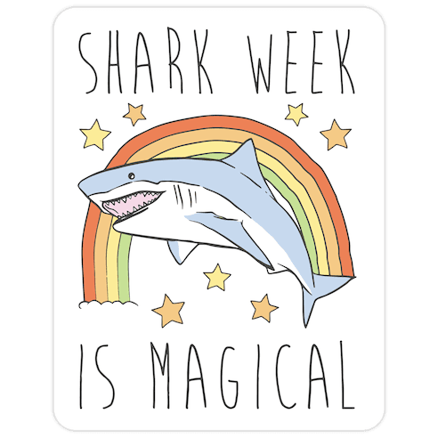 Shark Week Is Magical Parody Die Cut Sticker